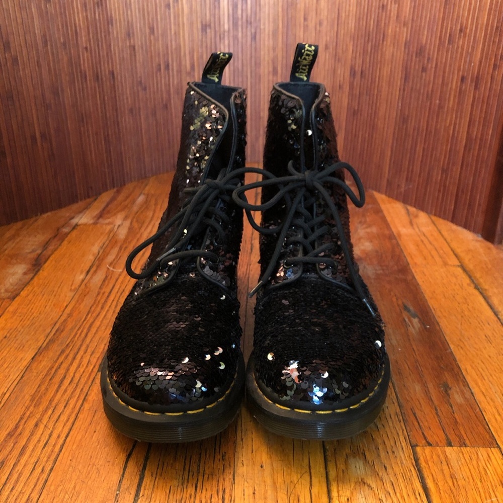 DR. MARTENS 1460 PASCAL SEQUIN 8-EYE BOOTS